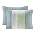Comfort Spaces Windsor 5 Piece Full/Queen Comforter Pintuck Pleated Striped Pattern Ruffled Patchwork Down Alternative Bedding Sets, Light Green/Off White