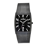Skagen Men's 851LTBB Skagen Denmark Black Titanium Rectangle Watch