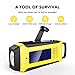 Esky Emergency Radios Hand Crank Solar Charge Radio Weather Radio AM/FM/ NOAA Radio with 2000mAh Rechargeable Battery,3W Flashlight and Loudly Alarm（Yellow） ES-CR03 (ESCR03)