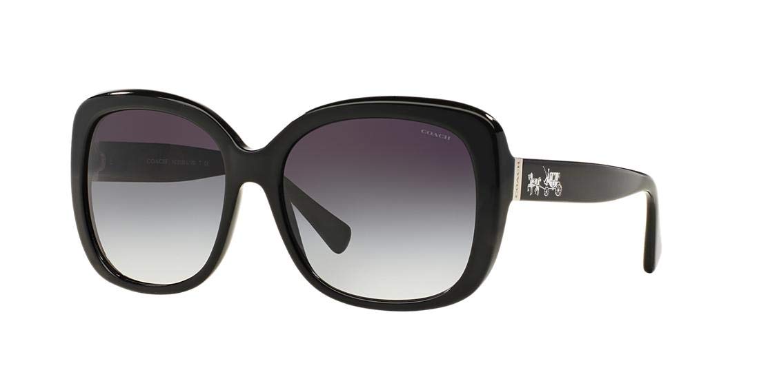 Coach Womens L139 Sunglasses (HC8158) Acetate Black/Light Grey Gradient