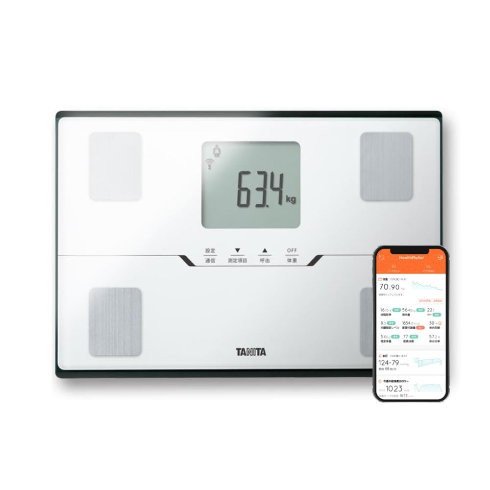 タニタ(Tanita) 体重 体組成計 スマホ連動 ヘルスメーター BC-768 ホワイト【体脂肪率/内臓脂肪レベル/筋肉量/基礎代謝量/体内年齢/推定骨量/BMI/スマホ連動/乗るピタ】商品画像