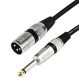TISINO Unbalanced 6.35mm(1/4 inch) TS Mono to XLR Male Cable Gold Plated Quarter inch to Male XLR Microphone Cable Interconnect Cable - 5 Feet/1.5 Meters