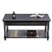 VASAGLE Coffee Table with Turned Solid Wood Legs, Cocktail Table with Colorful Lower Shelf, Tool-Free Assembly, for Living Room, Office, Study, Reception, Country Brown ULCT18GL