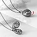 Maromalife Essential Oil Diffuser Necklace with Lava Stone Beads, Lovely Heart Aromatherapy Diffuser Locket Pendant with 6 PCS Lava Rocks and 25.5inches Adjustable Chain Gift Set (Black)