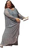 The Evening Store Great hand Beaded Coat & Gown made for Conchata Ferrell Silver (3X)