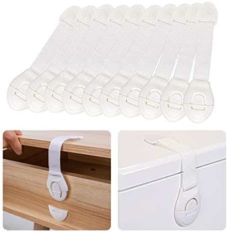 Bloque Porte Bebe Securite Verrouillage Loquets Bloque Securite Bloque Placards Pour Enfants Securite Pour Tiroir Porte Refrigerateur Placards Toilette Resistant Adhesif 10pcs