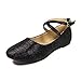 Nova Utopia Toddler Little Girls Dress Ballet Ankle Strap Bow Flat Shoes (Size 9-4)