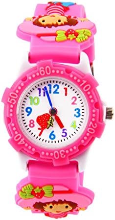 Jewtme Cute Toddler Children Kids Watches Ages 3-8 Analog Time Teacher 3D Silicone Band Cartoon Watch for Little Girls Boys