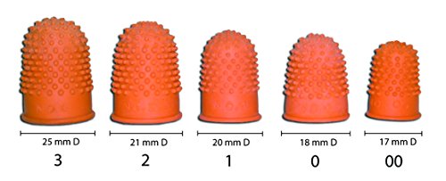 Pack of 20 Studded Natural Rubber Finger Cone Thimblettes in 5 Sizes for Note Counting and Page Turning