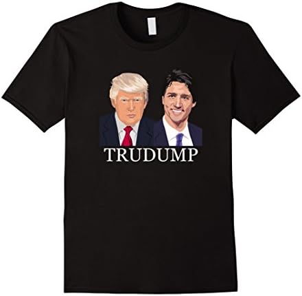 Mens Trudump Trump Trudeau T-shirt Large Black