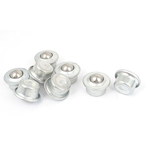 Metal Flange Conveyor Roller Ball Transfer Unit 8pcs Silver Tone