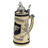 Game of Thrones House Stark Beer Stein | Collectible Authentic Ceramic Drinking Mug | 22 Ounces