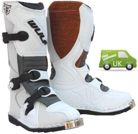 Kids Boys Motorbike Motorcycle Motocross Race Boots Wulf Sports ATV Dirt Bike Quad Racing Shoes
