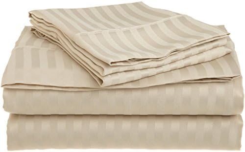 Fabolous Home 4PC Sheet Set 500 Thread Count King 100% Egyptian Cotton Beige Stripe by Fab Linens