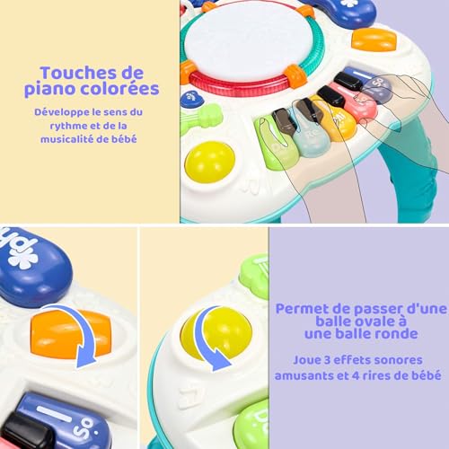 1 Year Old Baby Activity Table 6 in 1 Toy Baby Games 1 2 3 Years Girl Boy Musical Activity Table Baby Toy Learning Educational Gift for Christmas Child