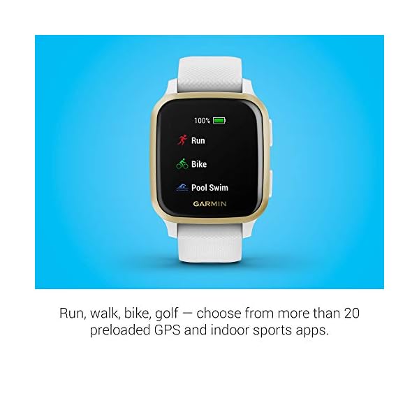 Garmin Venu Sq GPS Smartwatch with All-day Health Monitoring and Fitness Features, Built-in Sports Apps and More, White…