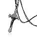 HZMAN Stainless Steel Saint St St. Benedict Crucifix Cross Pendants Necklace INRI (Black)