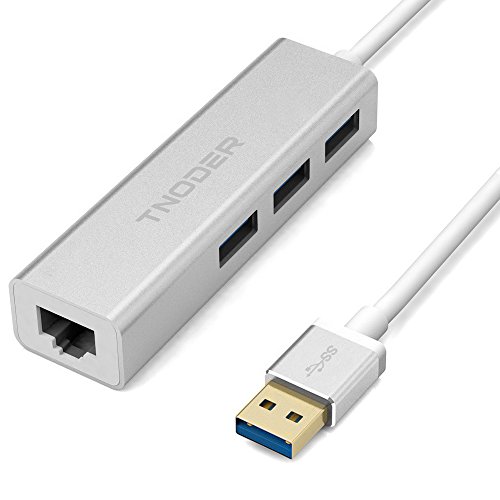 Tnoder 3 Ports USB 3.0 Hub with RJ45 Gigabit Ethernet Network Adapter for MacBook Air,MacBook Pro,Mac Mini,iMac