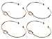 FHMZ Love Knot Bangle Bracelet Simple Cuffs Bracelet for Women Girls Stretch Bracelets - Set of 4 (Rose Gold)