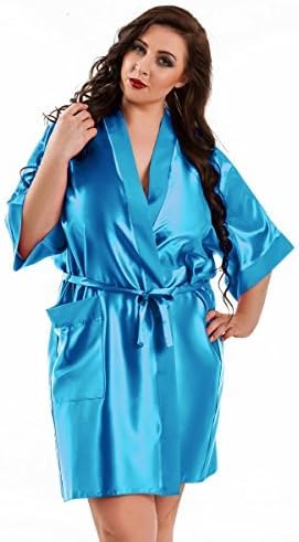Plus size satin robe uk Clearance