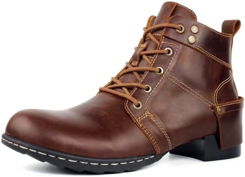 Handmade‎ Leather Chukka Boots Mens 9.5 Brown Vintage Motorcycle Sole Men main image 2