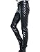 Idopy Men`s Black Slim Fit Soft PU Faux Leather Biker Pants