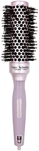 Gyryp Nano Thermal Ceramic &amp; Ionic Round Barrel Hair Brush with Boar Bristle for Blow Drying, Curling, Styling, Straightening (1.3 inch)