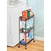 mDesign Rolling Utility Trolley with 3 Levels for Better Home Organisation – Metal Storage Shelf Unit for Laundry…