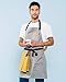 Caldo Cotton Kitchen Apron - Mens and Womens Professional Chef Bib Apron - Adjustable Straps with Pockets and Towel Loop (Grey)