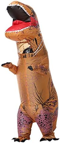 Perfect Jurassic park dinosaur giant t-rex dinosaur inflatable costumes for Adults Brown CS