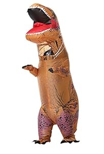 Perfect Jurassic park dinosaur giant t-rex dinosaur inflatable costumes for Adults Brown AS
