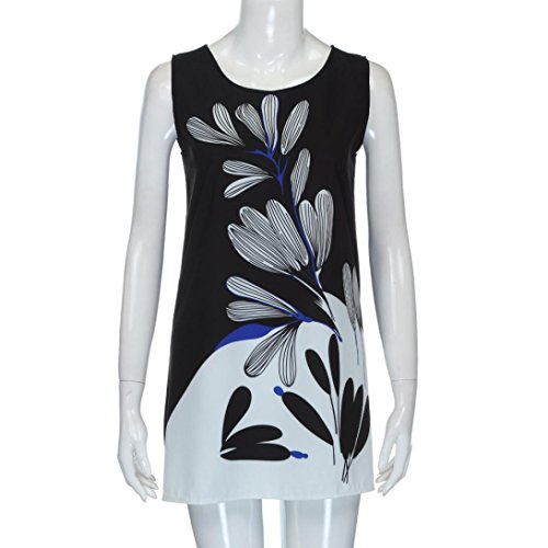 image for Sleeveless Floral Dress Short A Line Dress Summer Beach Dress Women Te