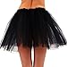 YoungLove Women's 3 Layered Tulle Ballerina Running Tutu Party Skirt, Black