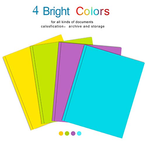 Plastic Folders 12 Pack Multicolor 2 Pocket Folders with 3 prongs and