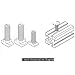 uxcell M8 Thread 20mm T-Slot Drop-in Stud Sliding Screw Bolt Carbon Steel 40 Series 20pcs