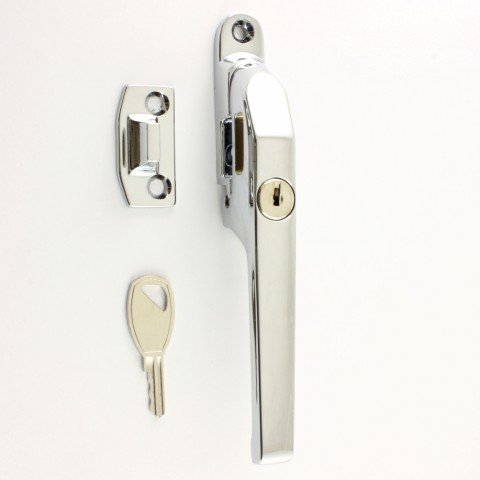 Chivrose Ltd Modern Contemporary Design Lockable Casement Window Fastener 124mm (Polished Chrome)