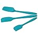 Cooptop Premium Silicone Spatula Set of 3 - Heat Resistant Baking Spoon & Spatulas - Pro Grade Non-stick Silicone with Steel Core(Teal Blue)