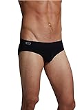 Boody Body EcoWear Men’s Brief Seamless Athletic Cooling Underwear made from Natural Organic Bamboo – Soft Breathable Eco Fashion for Sensitive Skin - Black, X-Large