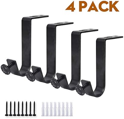 Addgrace 4 Pcs Ceiling Mount Curtain Rod Bracket Heavy Duty