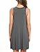 AUSELILY Women's Sleeveless Pockets Casual Swing T-shirt Dresses (S, Gray)