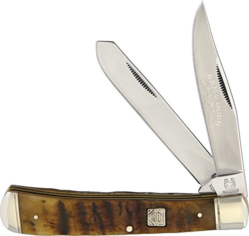 Photo 1 of Rough Ryder KB201RAMSHORNBONE Trapper Rams Horn Jigged Bone,Multi