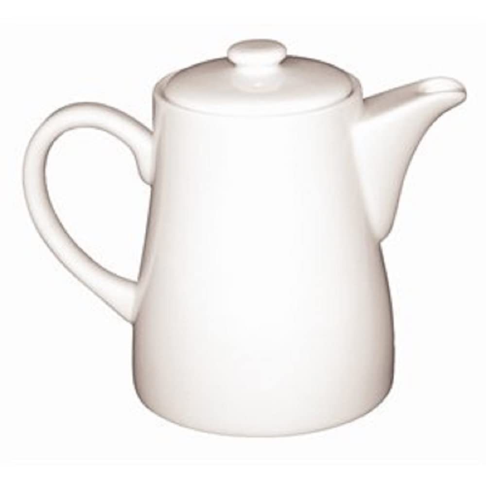 Olympia Whiteware Porcelain Coffee Pots 310ml (4 Pack) - Creamer Pitcher Set with Handle and Lid U824