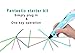 MagicBiu 3D Pen with PLA Filament Refills 3D Drawing Printing Printer Pens Bonus 6 Colors 60 Feet PLA Stencil for Kids and Adults Arts Crafts Model DIY, Compatible with PLA Non-Clogging