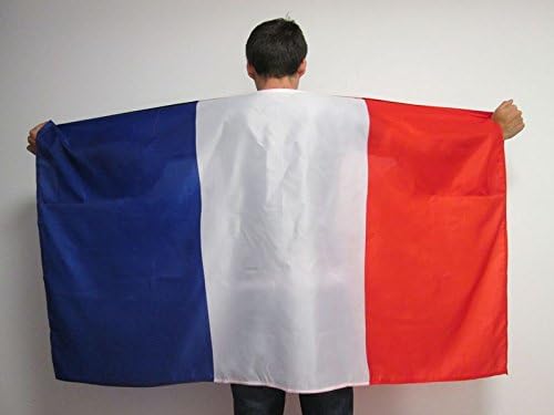 AZ FLAG, France Body Flag, 3x5 Ft, French Cap Flag, 100% Polyester with Inegrated Sleeves and Hood, Vivid Colors