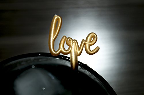 Royer 4.5 Inch Plastic Love Script Wedding Cocktail Picks, Set of 48, Gold - Made In USA