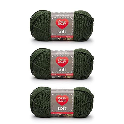Red Heart Bulk Buy: Soft Yarn (3-Pack) Dark Leaf E728-9523