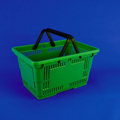 Large Plastic Shopping Basket Set of 12 - GREEN