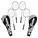 Jinque 4-Player Badminton Rackets Set of 4 Beginners Practice Racket Badminton Lightweight Racquets with Carrying Bag for Adults, Kids - Training and Entertainment