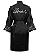 Swhiteme Bridal Robe with Lace Trim, 3/4 Sleeves