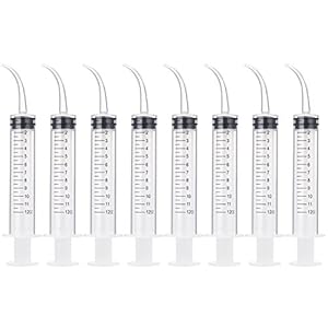 8 Pack Disposable 12cc Dental Syringe Dental Irrigation Syringe with Curved Tip, Tonsil Stone Squirt Mouthwash Cleaner…